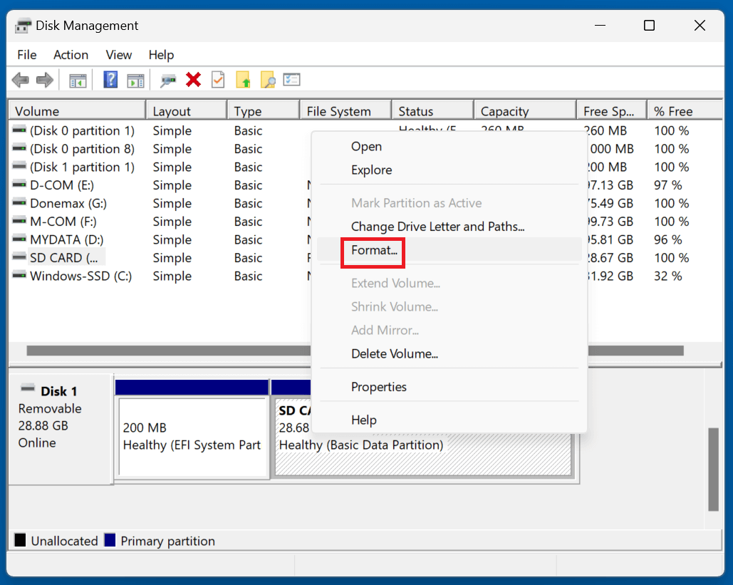 Windows fails to detect an SD card