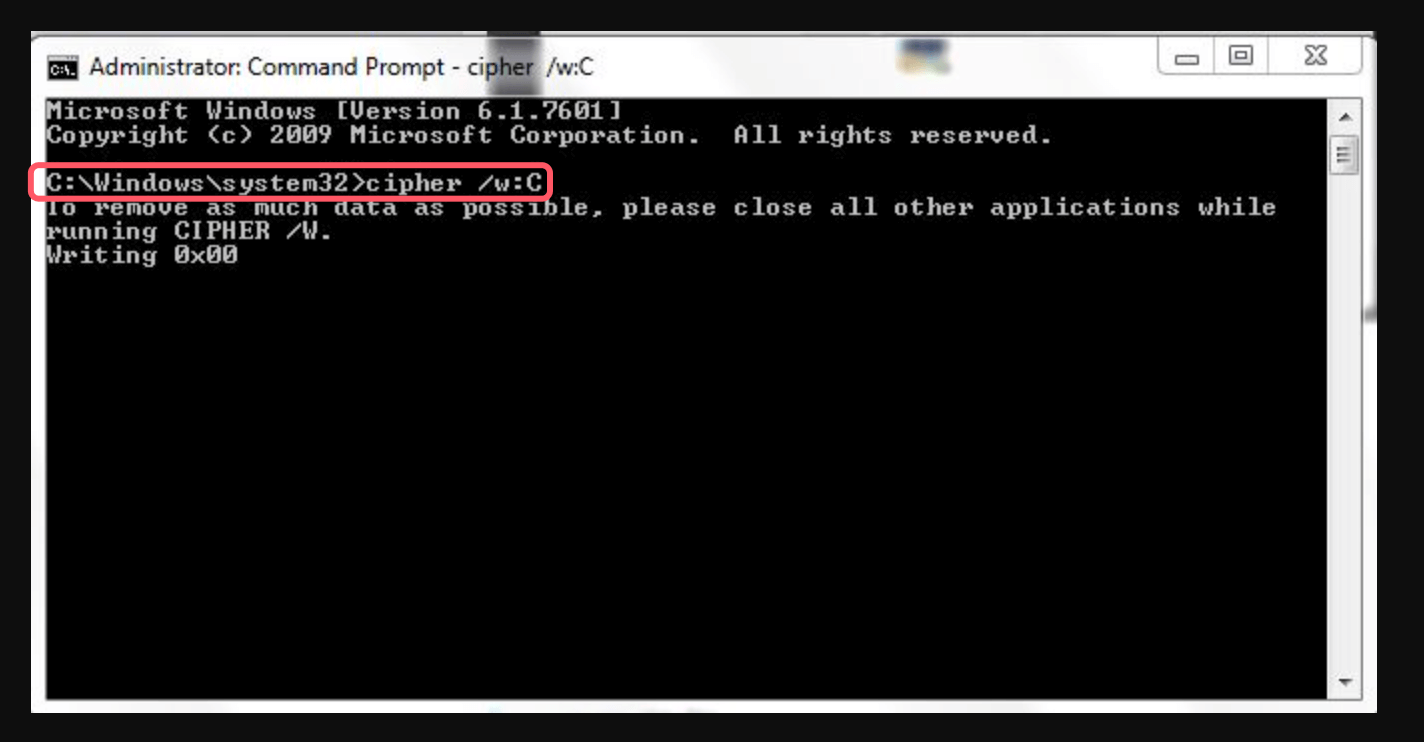 securely emptying the Recycle Bin