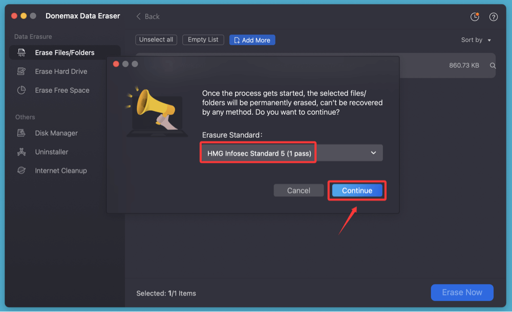 shred a PDF file on Mac