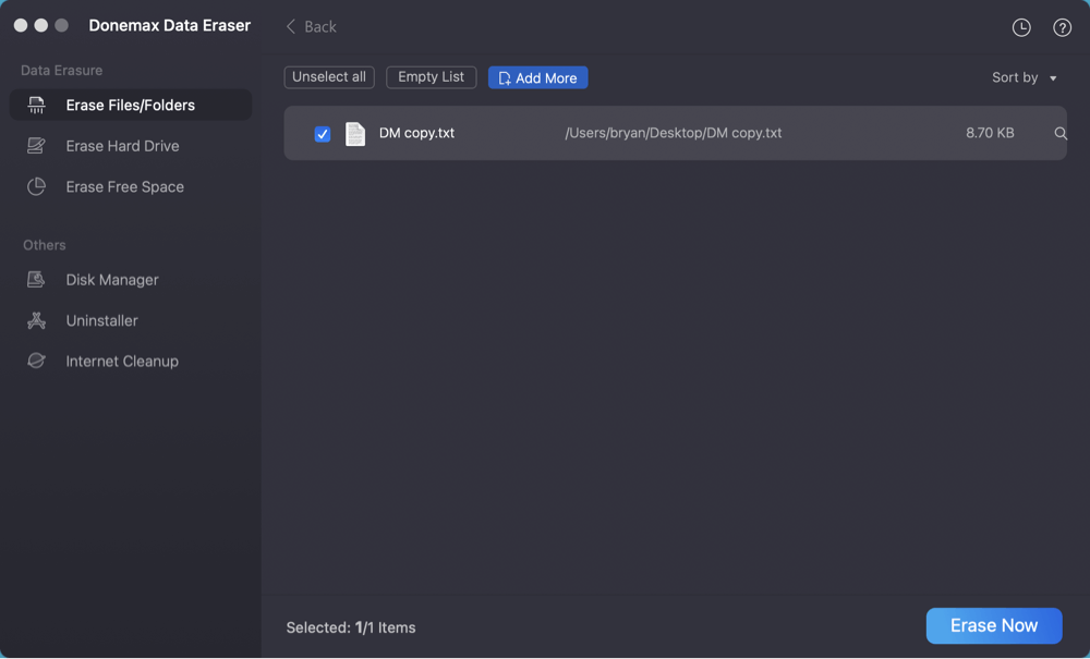 permanently shred a text file