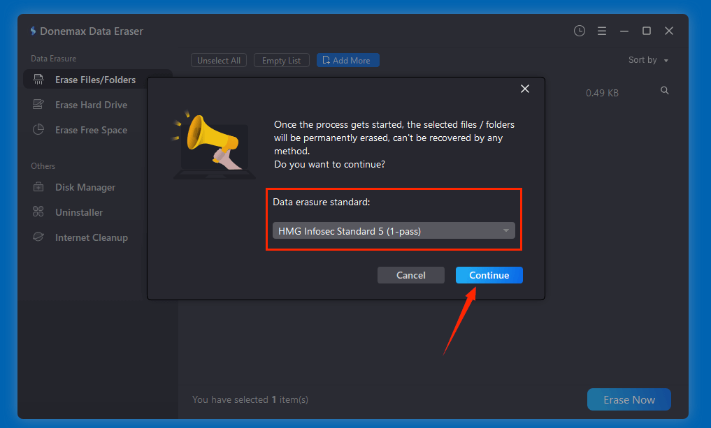 permanently shred a text file