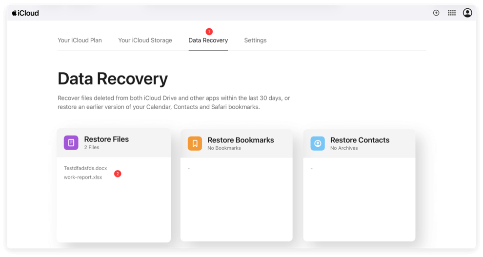 recover files lost after signing out of iCloud on Mac