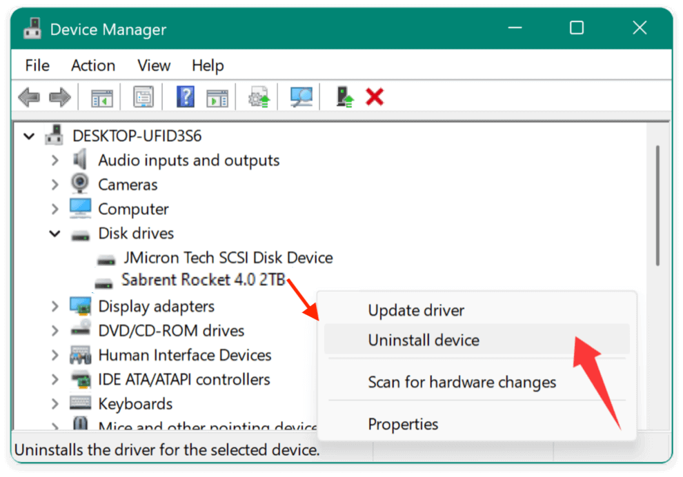 Sabrent Rocket SSD not showing up on computer