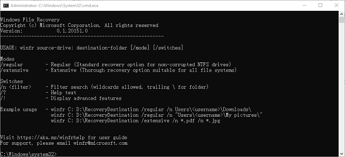 about Windows file recovery