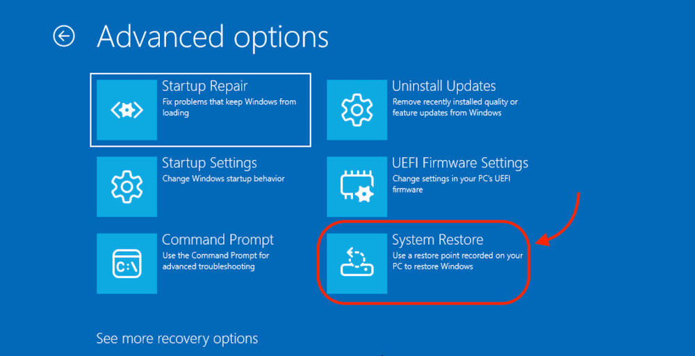 System Restore on Windows