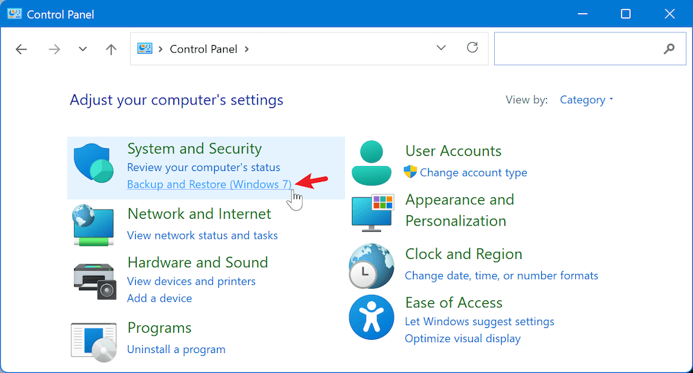 System Restore on Windows