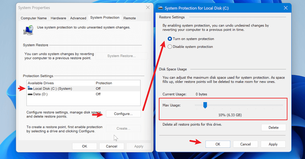System Restore on Windows