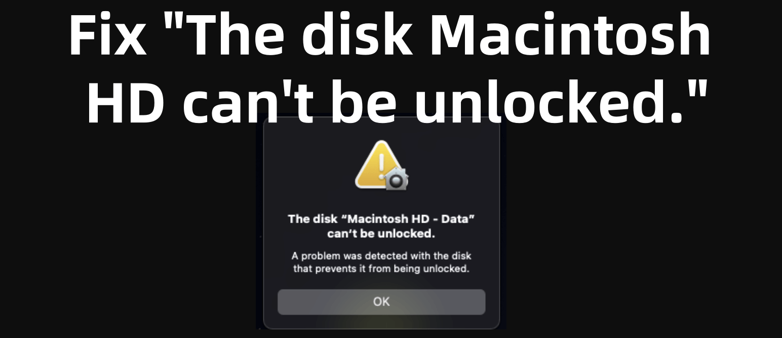 Fix The Disk Macintosh HD Can not Be Unlocked