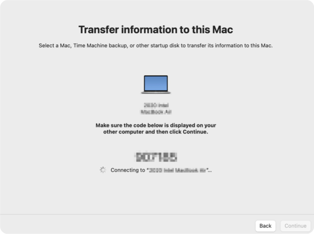 transfer data from old Mac to new one