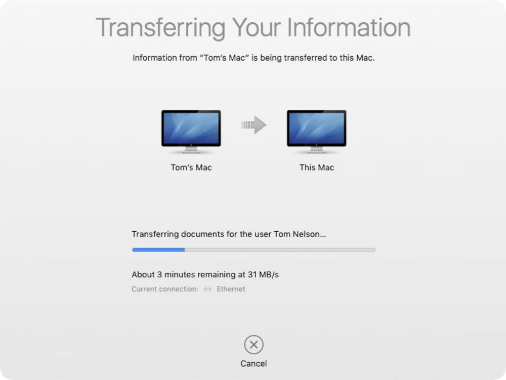 transfer data from old Mac to new one