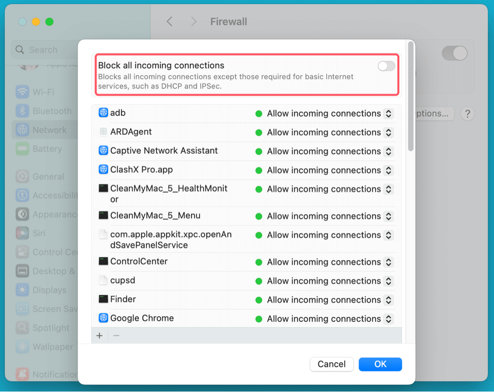Turn On or Turn Off Mac Firewall