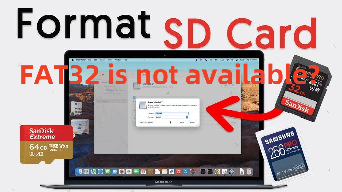 can not format SD card to FAT32 on Mac