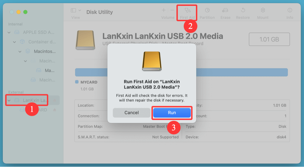 can not format SD card to FAT32 on Mac