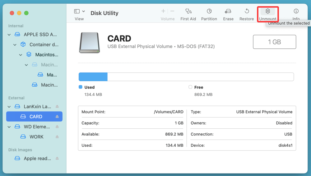 unmounting drives on Mac