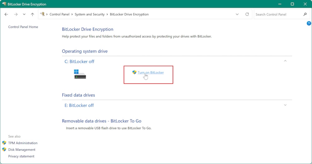 how to use BitLocker on Windows 11