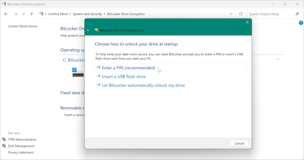 how to use BitLocker on Windows 11