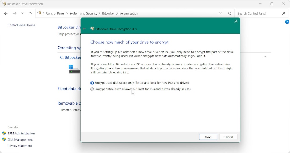 how to use BitLocker on Windows 11