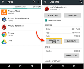 use external storage as primary default storage