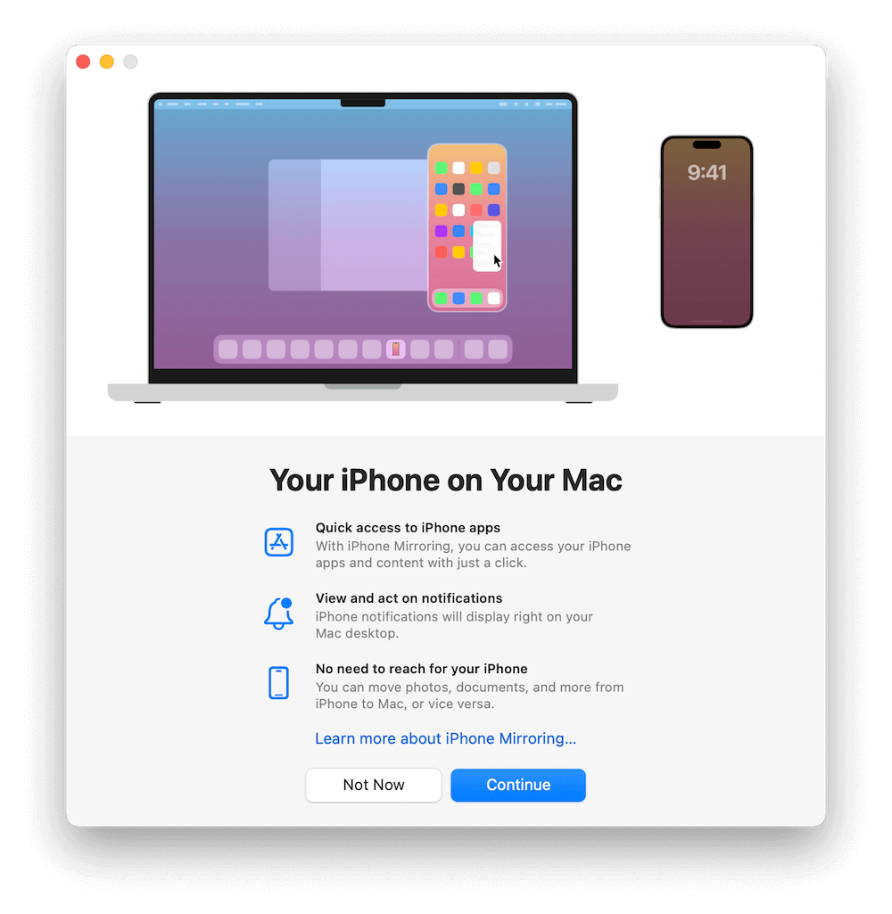 use iPhone mirroring on Mac