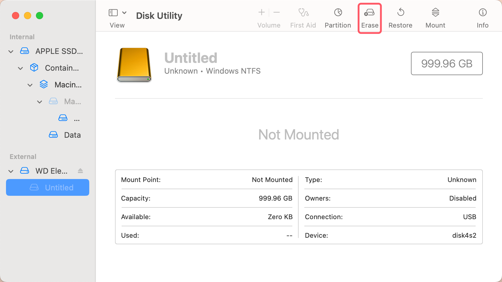 Use NTFS Drive on macOS Catalina
