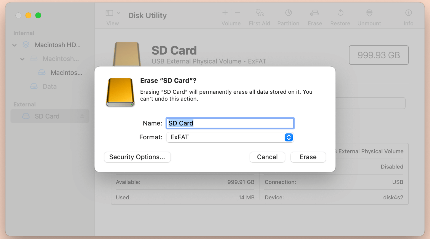 Name the SD Card
