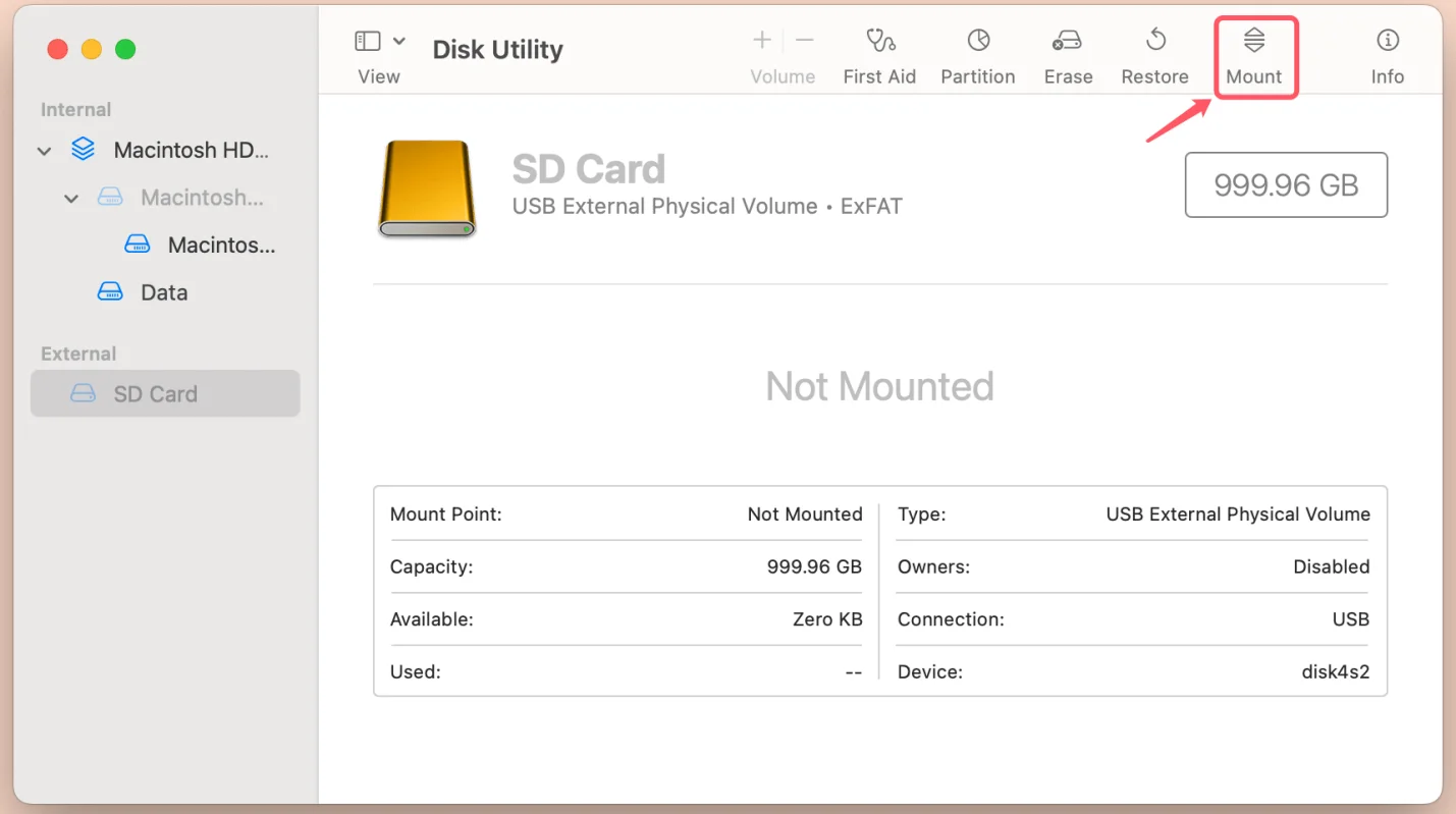 SD Card Not Recognized by Mac