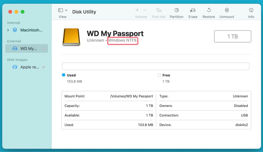 use WD My Passport on Mac