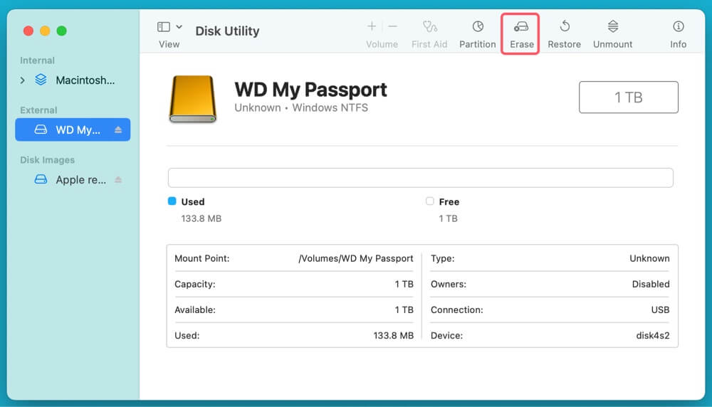 use WD My Passport on Mac