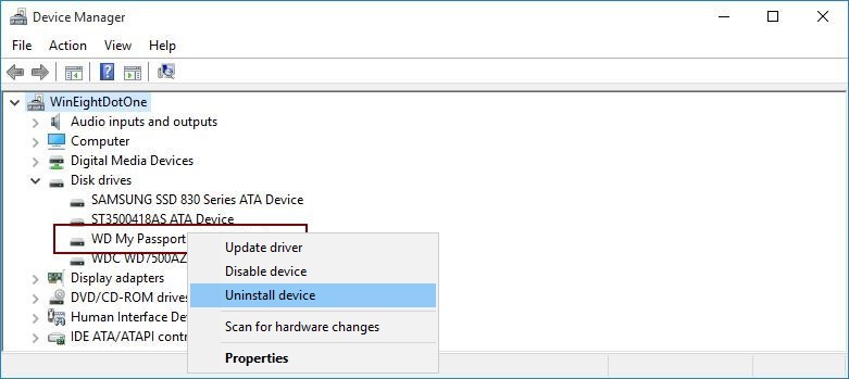 WD portable drive is not showing up