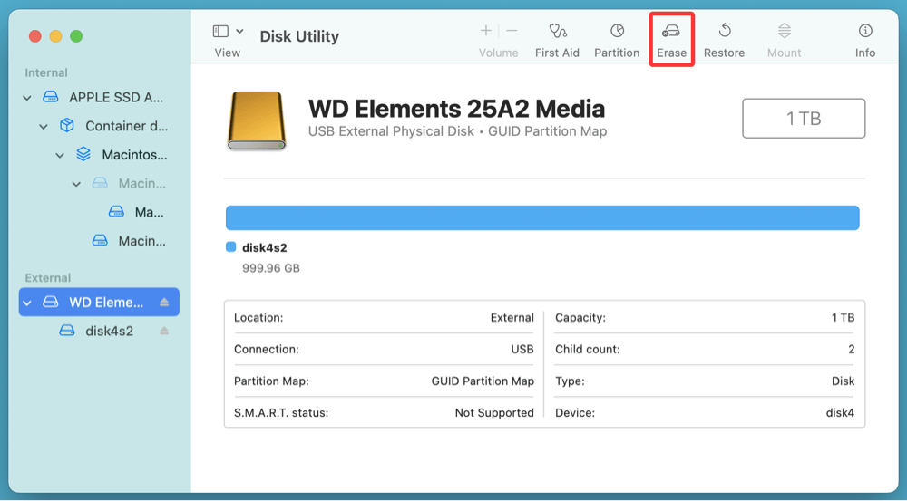 WD Elements not mounting on Mac