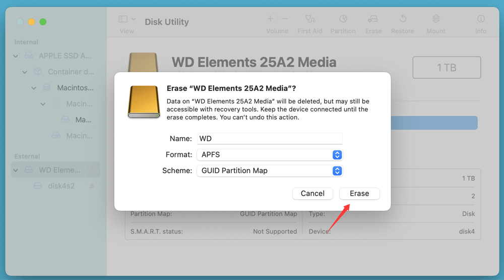 WD Elements not mounting on Mac