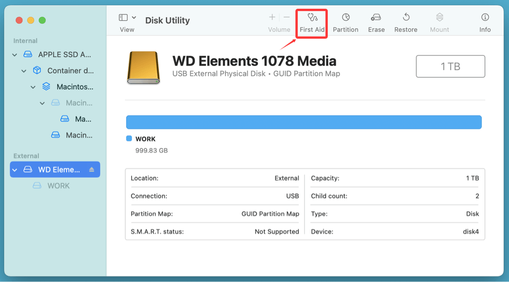 WD Elements not mounting on Mac