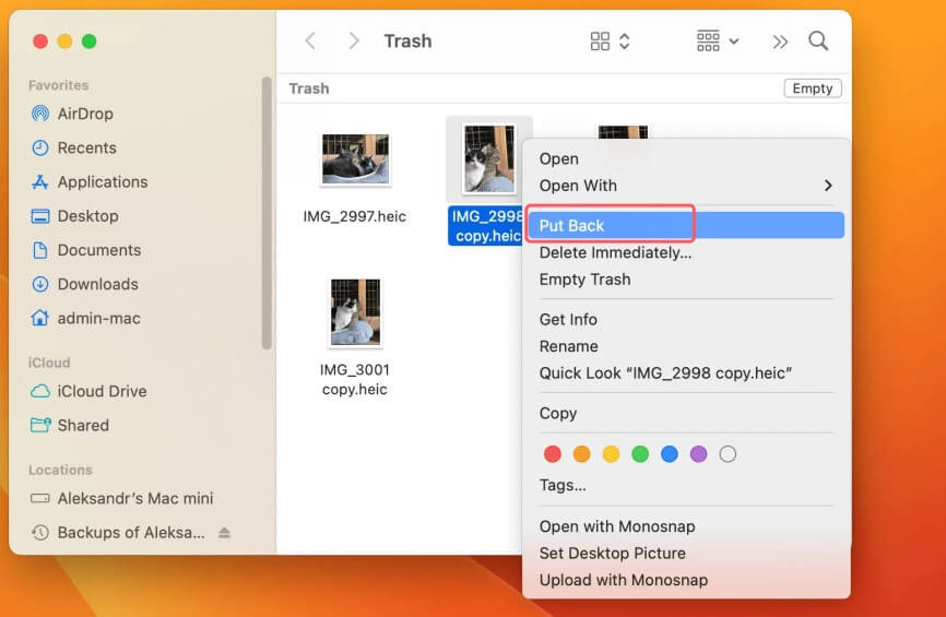 where deleted photos go on your Mac