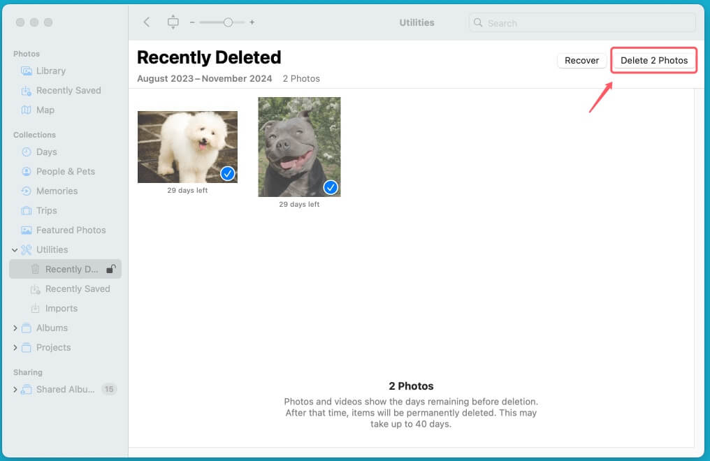 where deleted photos go on your Mac