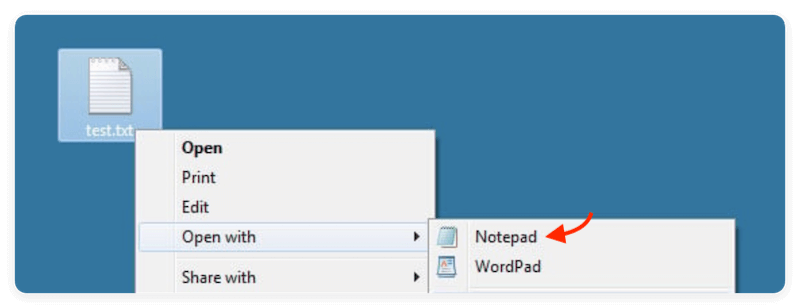 open text files on Windows