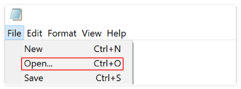 open text files on Windows