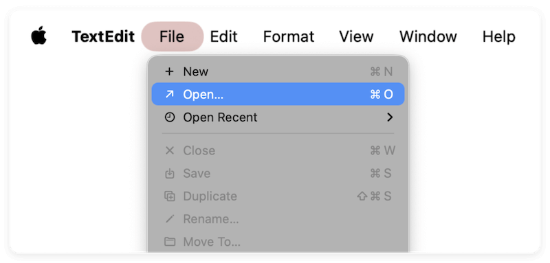 open text files on Mac