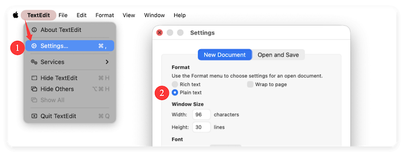open text files on Mac