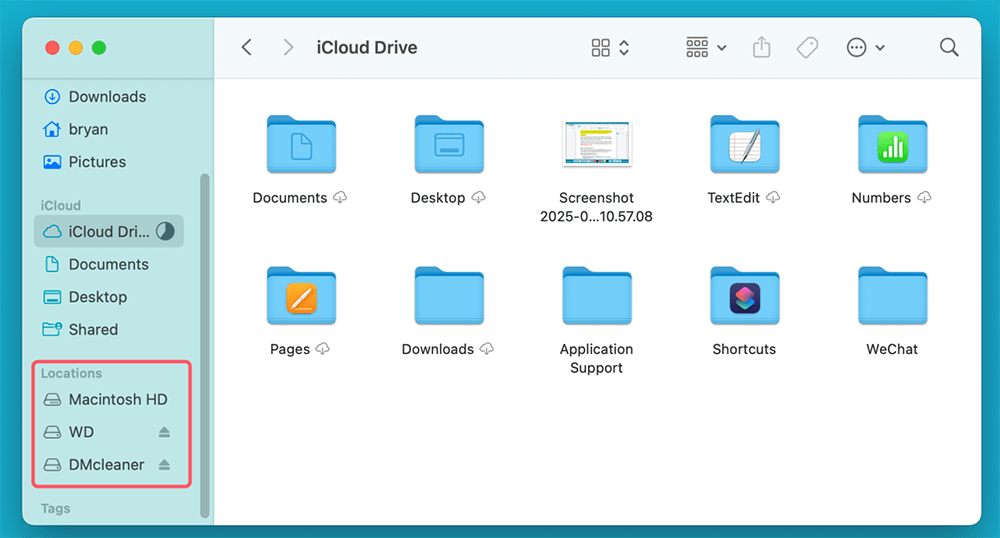 External Drives and Network Connections