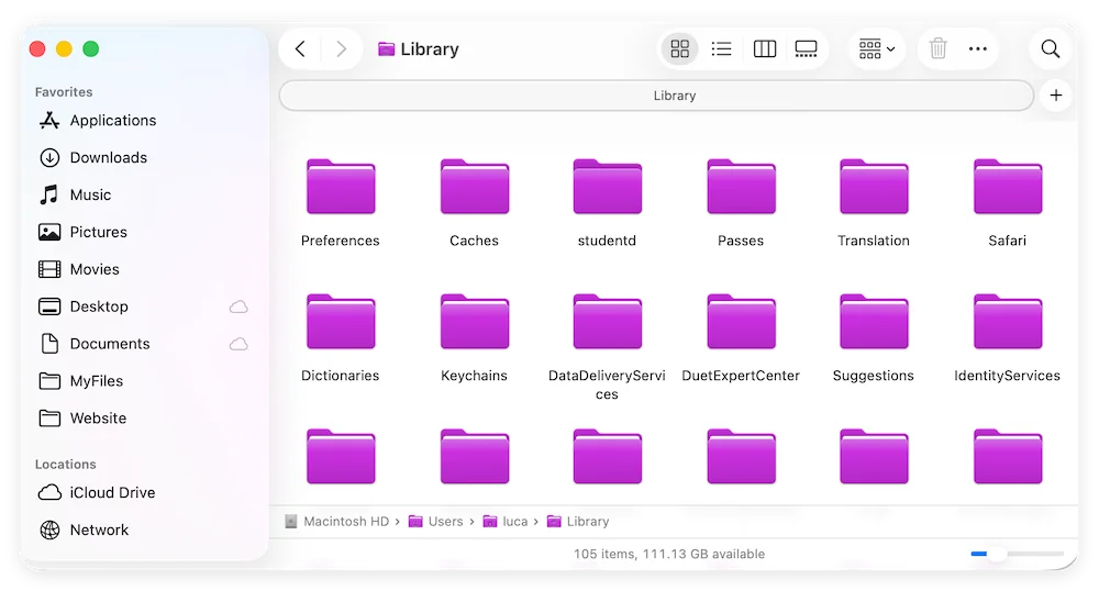search Library folder