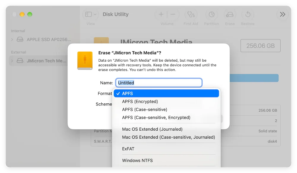 format hard drive on Mac