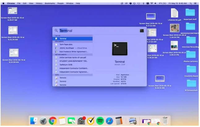 Open Terminal via Spotlight