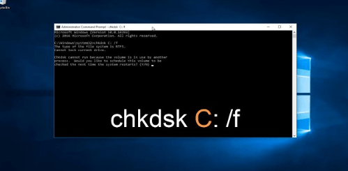 Using the command CHKDSK