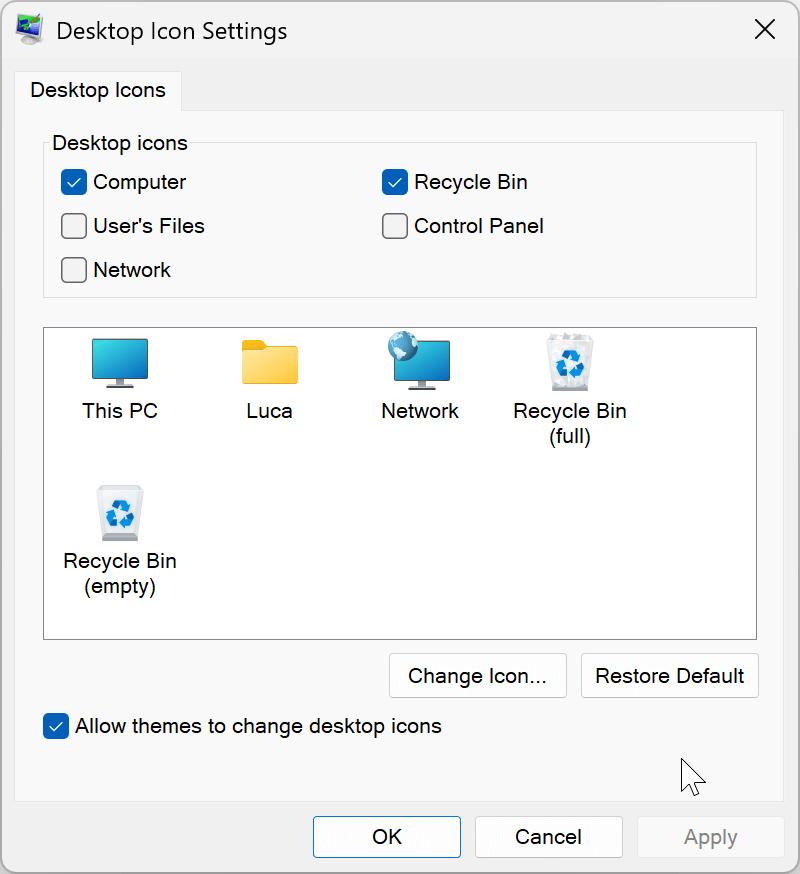 Unhiding the Recycle Bin