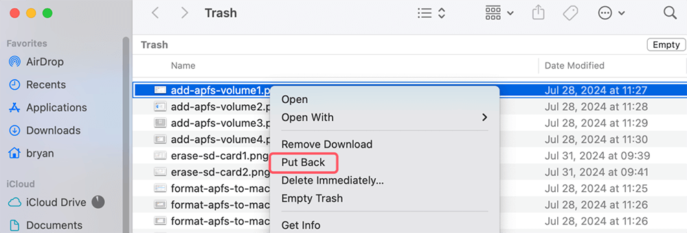 select the file again and right-click it