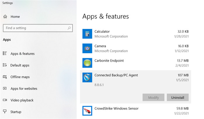 Uninstall in App Settings
