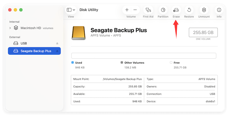how to wipe Seagate Backup Plus on Mac