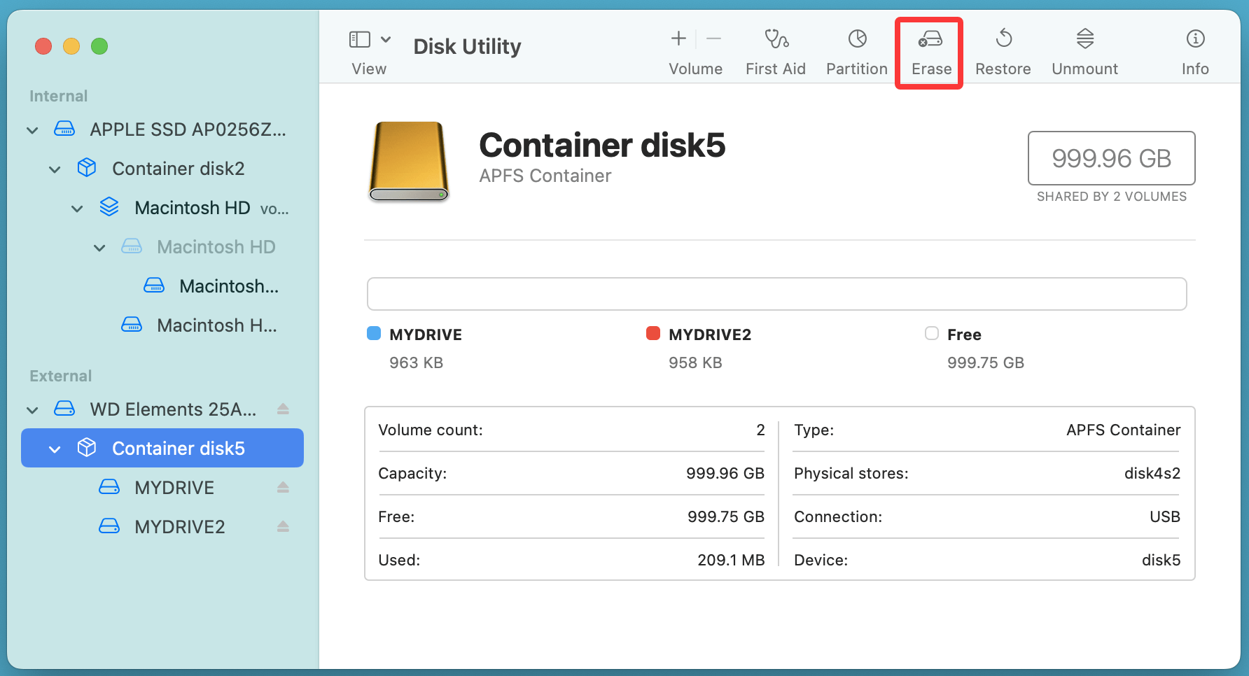 Wiping an APFS volume on Mac