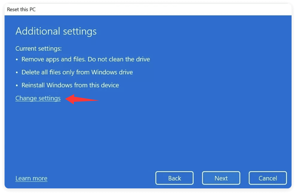 wipe everything but OS