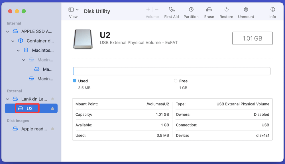 Wiping an exFAT drive